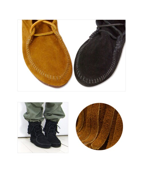 Minnetonka(ミネトンカ)の「【MINNETONKA/ミネトンカ】レースアップフリンジスエードブーツ●メール便不可●(ブーツ・レディース・ベージュ/ブラック/ブラウン/ダスティブラウン・8(L)/9(LL)/6(S)/7(M))」の11枚目の写真