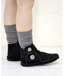 Minnetonka | 【MINNETONKA/ミネトンカ】ダブルボタンスエードショートブーツ●メール便不可●(シューズ)