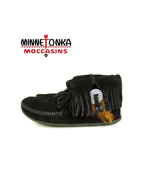 Minnetonka（ミネトンカ）の「【MINNETONKA】コンチョフェザースエードフリンジショートブーツ●メール便不可●（ブーツ・レディース・トープ/ブラック/ブラウン・8(L)/9(LL)/6(S)/7(M)）」の6枚目の写真