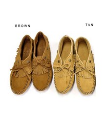 Minnetonka | 【MINNETONKA】スタッズ付ミニフリンジスエードモカシンシューズ●メール便不可●(シューズ)