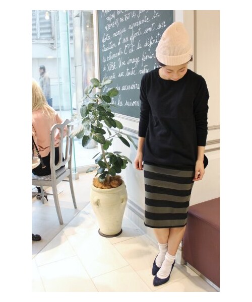 SLOBE IENA(スローブイエナ)の「ニットキャップ(ニットキャップ・レディース・ネイビー/ピンク/レッド/サックスブルー/ブルー A/ブラック/ナチュラル/ピンク A・フリー)」の15枚目の写真