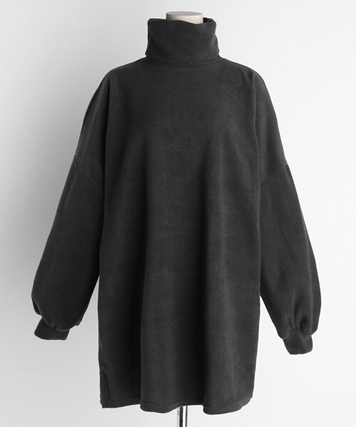 DHOLIC（ディーホリック）の「裏起毛タートルネックTシャツ&イージーワイドパンツSET（Tシャツ/カットソー・レディース・ブラック/グレー・FREE）」の2枚目の写真