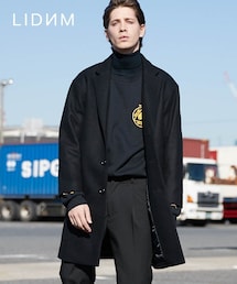 LIDNM | オフショルダーチェスター【ブラック】(チェスターコート)