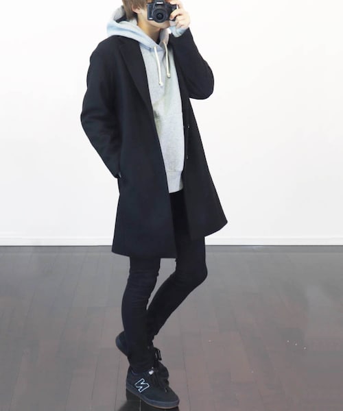 LIDNM（リドム）の「オフショルダーチェスター【ブラック】（チェスターコート・メンズ・ブラック・S.M.L）」の10枚目の写真