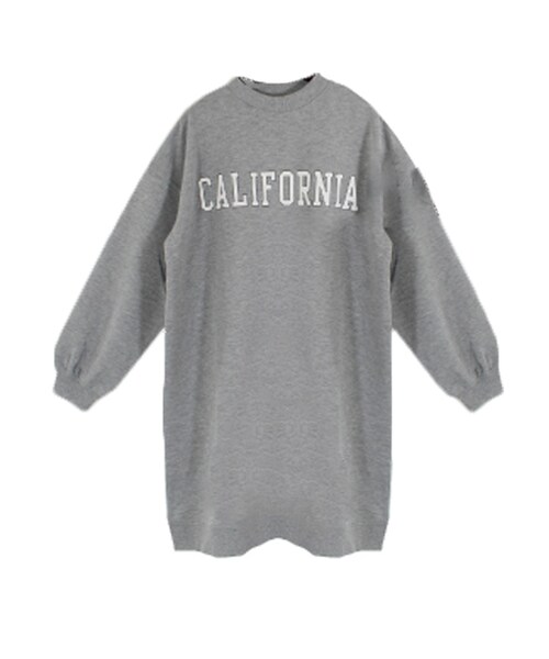 STYLEBLOCK（スタイルブロック）の「裏毛ロゴプリントワンピース（ワンピース・レディース・アイボリー/ライトベージュ/グレー/ブラック・M）」の3枚目の写真