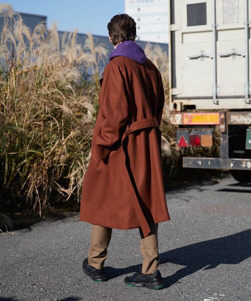 LIDNM(リドム)の「ライトメルトンラップコート【ブラウン】(その他アウター・メンズ・ブラウン・S.M.L)」の8枚目の写真