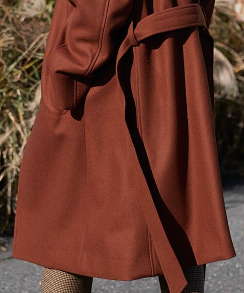 LIDNM(リドム)の「ライトメルトンラップコート【ブラウン】(その他アウター・メンズ・ブラウン・S.M.L)」の10枚目の写真