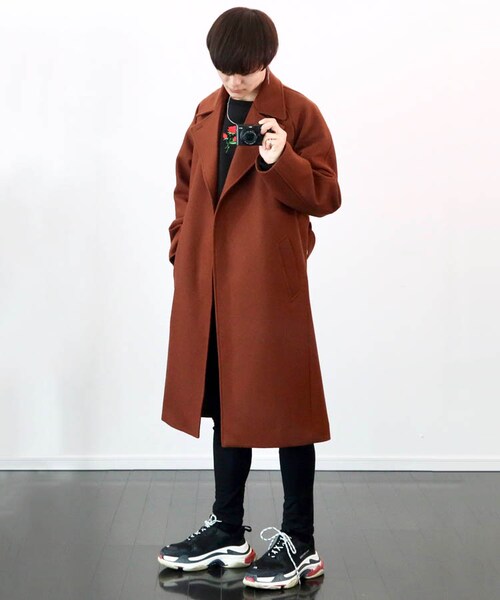 LIDNM(リドム)の「ライトメルトンラップコート【ブラウン】(その他アウター・メンズ・ブラウン・S.M.L)」の11枚目の写真