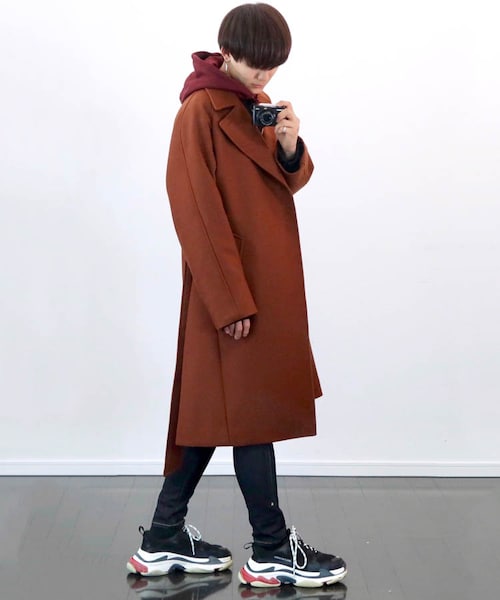 LIDNM(リドム)の「ライトメルトンラップコート【ブラウン】(その他アウター・メンズ・ブラウン・S.M.L)」の12枚目の写真