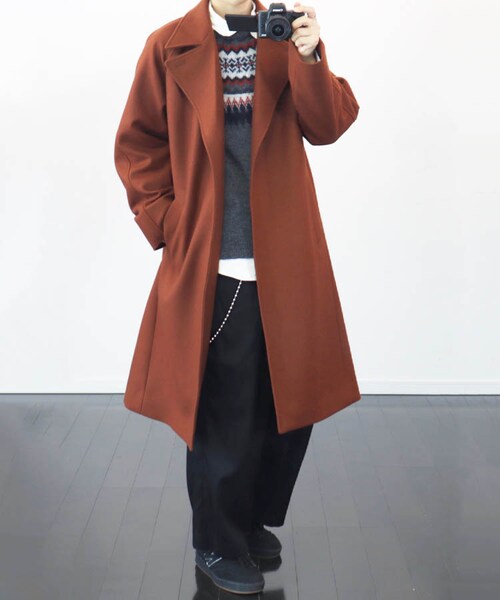 LIDNM(リドム)の「ライトメルトンラップコート【ブラウン】(その他アウター・メンズ・ブラウン・S.M.L)」の15枚目の写真