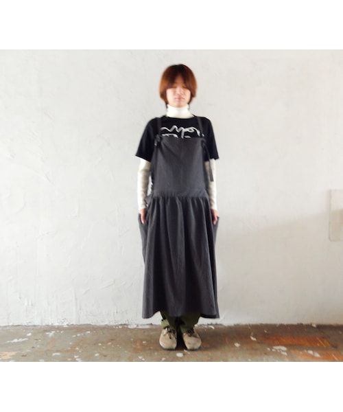 Handmade（ハンドメイド）の「COCOLO Linen Dress apron（Grey)（エプロン・レディース・その他）」の6枚目の写真