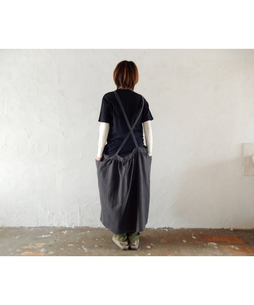 Handmade（ハンドメイド）の「COCOLO Linen Dress apron（Grey)（エプロン・レディース・その他）」の7枚目の写真