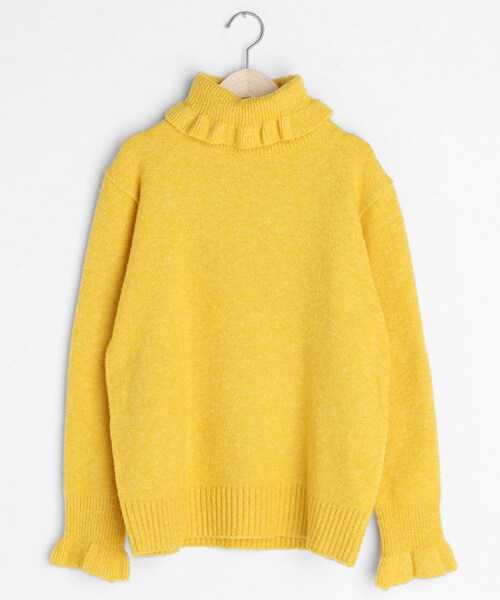 DHOLIC（ディーホリック）の「リブフリルヘムタートルネックニット（ニット/セーター・レディース・ブラック/ピンク/ベージュ/パープル・FREE）」の3枚目の写真