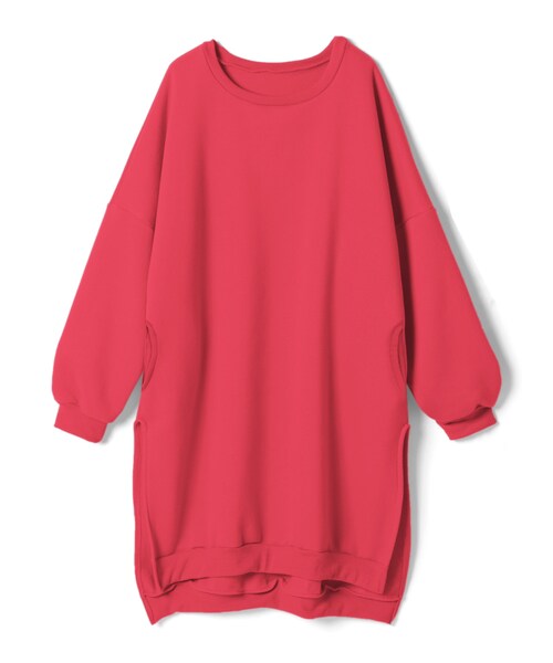 GRL（グレイル）の「裏起毛スリットスエットワンピース（ワンピース・レディース・ブラック/ピンク・Ｆ/F）」の2枚目の写真