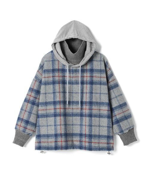 Grl グレイル の リブニットドッキングチェックパーカ パーカー Wear