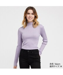 UNIQLO | シャイニーリブハイネックセーター（長袖）(ニット/セーター)