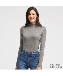UNIQLO | シャイニーリブハイネックセーター（長袖）(ニット/セーター)