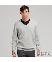 UNIQLO | スーピマコットンVネックセーター（長袖）(ニット/セーター)
