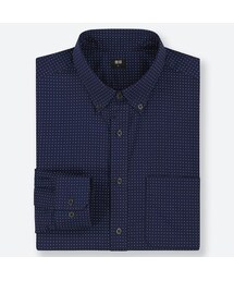 UNIQLO | エクストラファインコットンブロードプリントシャツ（ボタンダウン・長袖）(シャツ/ブラウス)