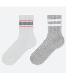 UNIQLO | GIRLS レギュラーソックス（ライン・2足組）(ソックス/靴下)