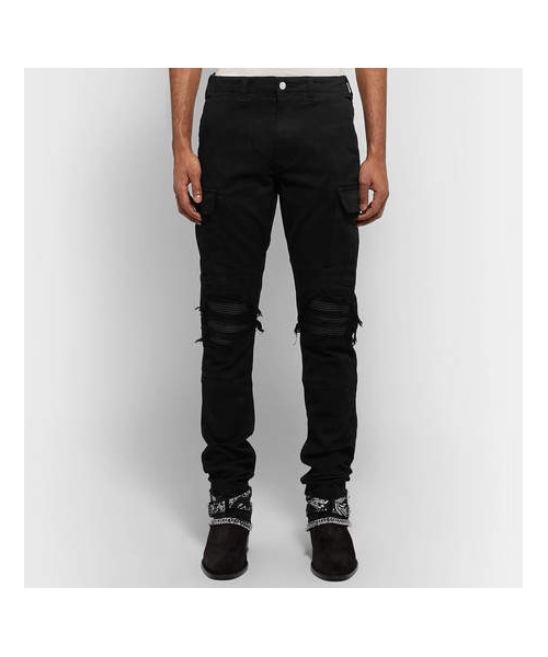 AMIRI アミリ ボトムス 34 ブラック メンズ AMIRI（アミリ）の「AMIRI Black Mx1 Slim-Fit Tapered Stretch-Cotton