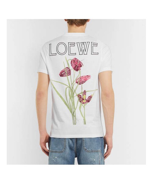 LOEWE(ロエベ)の「Loewe Slim-Fit Printed Cotton-Jersey T-Shirt(Tシャツ/カットソー・メンズ・White・XS/S/M/L)」の2枚目の写真