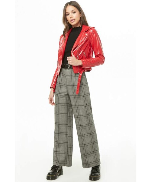 FOREVER 21（フォーエバー トゥエンティーワン）の「Forever 21 Vinyl Moto Jacket（ジャケット/アウター・レディース・Red/Pink・Small/Medium/Large）」の4枚目の写真