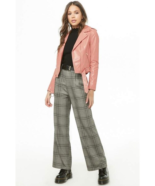 FOREVER 21（フォーエバー トゥエンティーワン）の「Forever 21 Vinyl Moto Jacket（ジャケット/アウター・レディース・Red/Pink・Small/Medium/Large）」の5枚目の写真