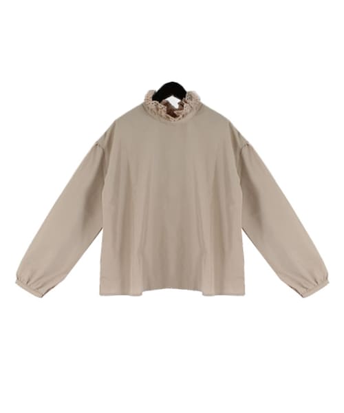 STYLEBLOCK（スタイルブロック）の「スカラップレース切り替えブラウス（シャツ/ブラウス・レディース・ホワイト/ベージュ/ブラック・M）」の3枚目の写真