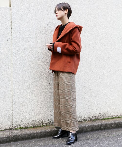 LOWRYS FARM（ローリーズファーム）の「キモウワイドパンツ（パンツ・アイボリー/グレーチェック/ブラウンチェック/ブラウン）」の6枚目の写真