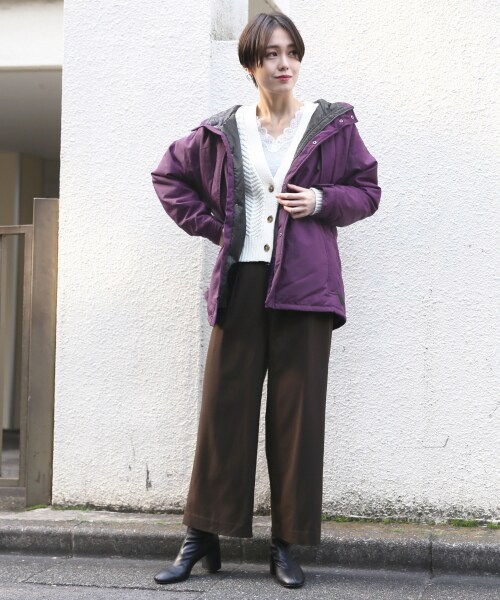 LOWRYS FARM（ローリーズファーム）の「キモウワイドパンツ（パンツ・アイボリー/グレーチェック/ブラウンチェック/ブラウン）」の9枚目の写真