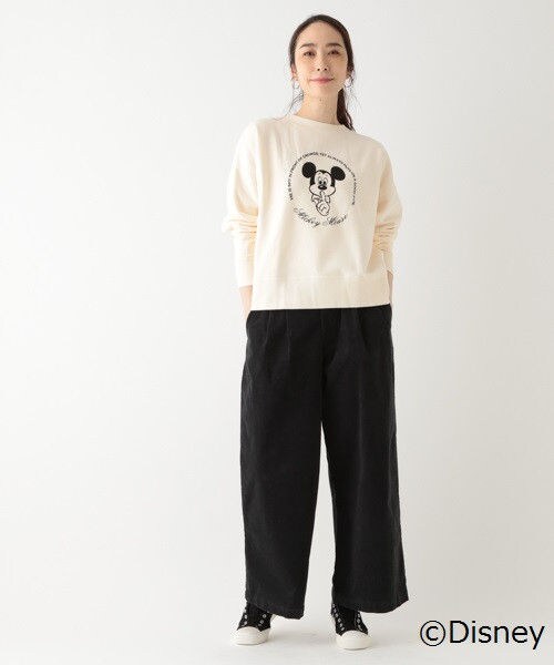 studio CLIP（スタディオクリップ）の「ミッキーマウス/スウェットプルオーバー（トップス・オフホワイト/チャコール/アイボリー）」の4枚目の写真