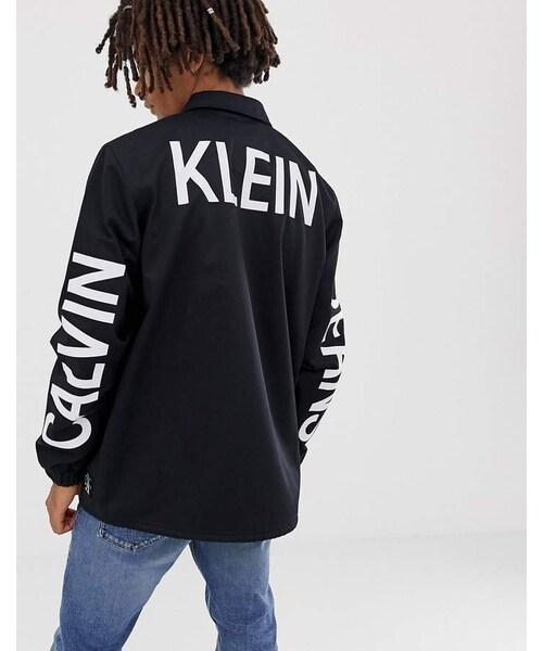 Calvin Klein Jeans,Calvin Klein Jeans institutional logo coach jacket black  - WEAR
