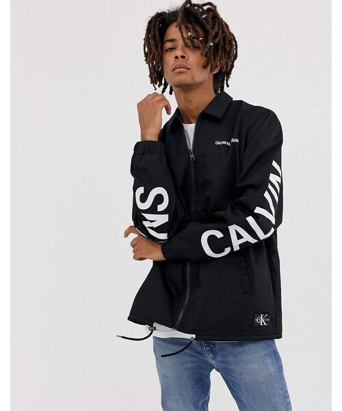Calvin Klein Jeans,Calvin Klein Jeans institutional logo coach jacket black  - WEAR