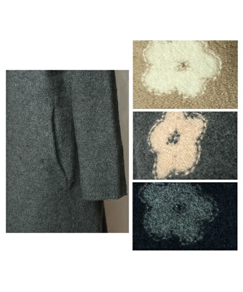 45R（フォーティファイブアール）の「ウール縮絨お花ニットコート