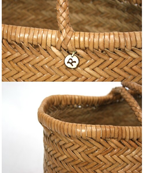 45R（フォーティファイブアール）の「レザーヘリンボン編みバッグ