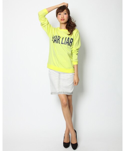 VICKY（ビッキー）の「テンセルダンボールロゴトレーナー（トップス・レディース・グレー/ネイビー/イエロー/ホワイト・F）」の12枚目の写真