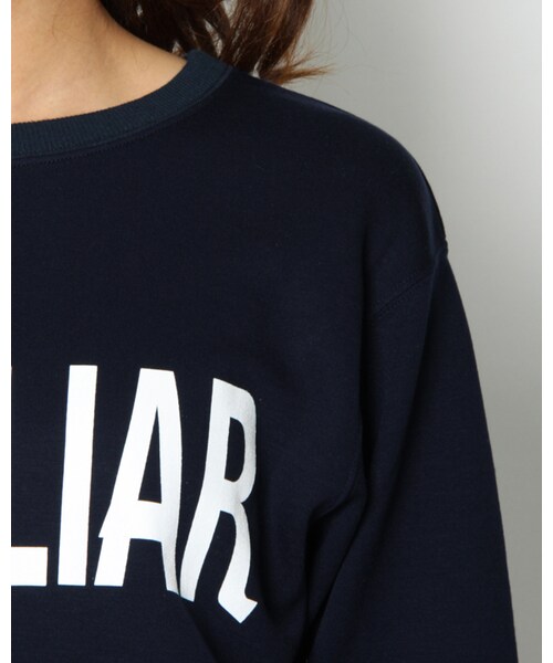 VICKY（ビッキー）の「テンセルダンボールロゴトレーナー（トップス・レディース・グレー/ネイビー/イエロー/ホワイト・F）」の7枚目の写真