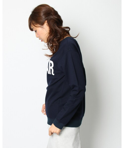 VICKY（ビッキー）の「テンセルダンボールロゴトレーナー（トップス・レディース・グレー/ネイビー/イエロー/ホワイト・F）」の6枚目の写真