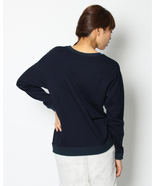 VICKY（ビッキー）の「テンセルダンボールロゴトレーナー（トップス・レディース・グレー/ネイビー/イエロー/ホワイト・F）」の5枚目の写真