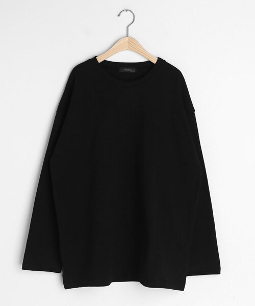 DHOLIC（ディーホリック）の「ボクシーサイドスリットTシャツ（Tシャツ/カットソー・レディース・グレー/ホワイト/ブラック・FREE）」の3枚目の写真