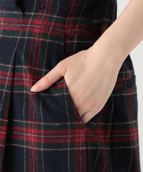 studio CLIP（スタディオクリップ）の「起毛チェックワイドストレートパンツ（パンツ・オフホワイト/チャコール/ネイビー）」の11枚目の写真