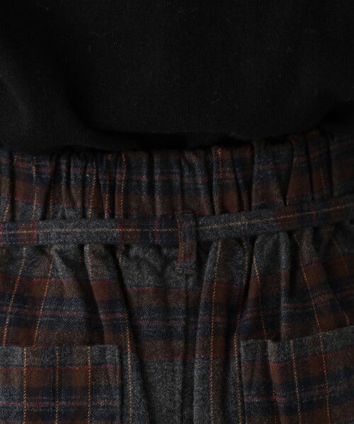 studio CLIP（スタディオクリップ）の「起毛チェックウエストリボンテーパードパンツ（パンツ・オフホワイト/チャコール/ネイビー）」の12枚目の写真