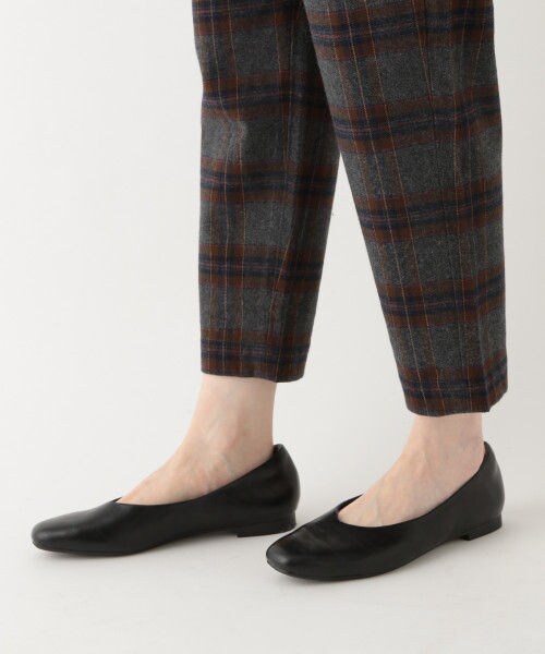 studio CLIP（スタディオクリップ）の「起毛チェックウエストリボンテーパードパンツ（パンツ・オフホワイト/チャコール/ネイビー）」の11枚目の写真