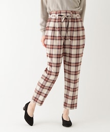 studio CLIP | 起毛チェックウエストリボンテーパードパンツ(パンツ)