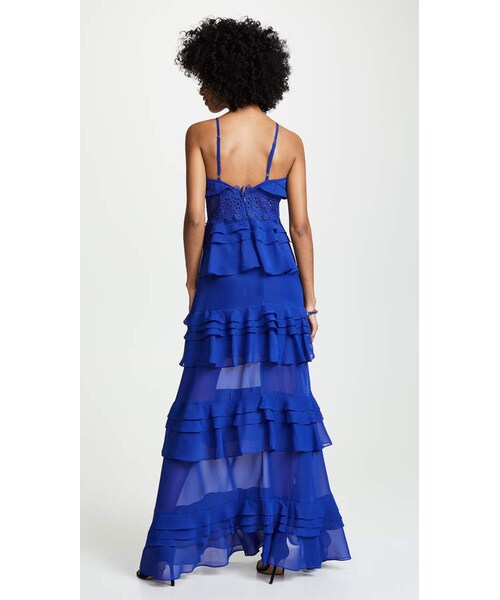 Glamorous Cobalt Ruffle Tiered Dress 