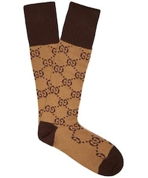 GUCCI | Gucci - Gg Intarsia Cotton Blend Socks - Womens - Beige Multi(レッグウェア)