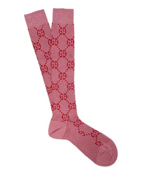 GUCCI（グッチ）の「Gucci Gg Intarsia Cotton Blend Socks Womens Pink