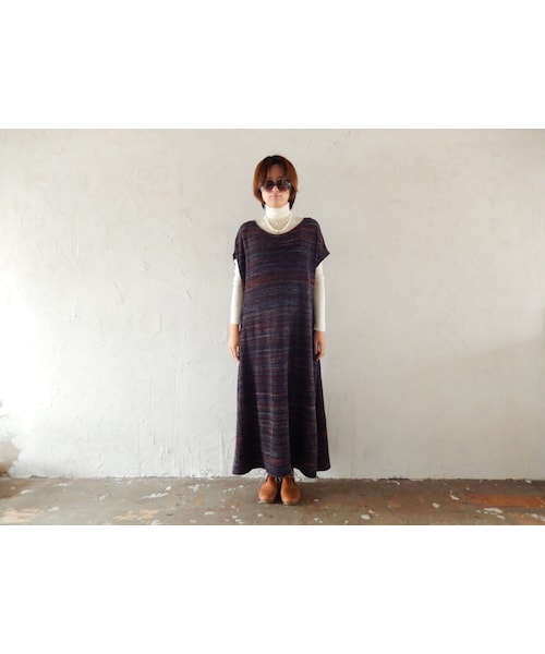 takuroh shirafuji(タクロウシラフジ)の「takuroh shirafuji No Sleeve Wool Dress (Purple)(ワンピース・レディース・その他)」の4枚目の写真