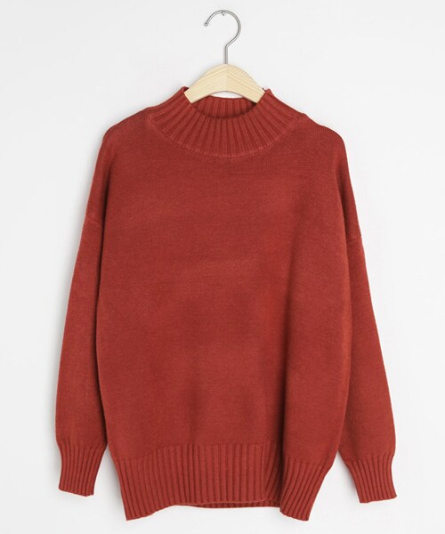 DHOLIC（ディーホリック）の「ハイネックリブヘムニット（ニット/セーター・レディース・ホワイト/オレンジ/グレー/ブラック/ベージュ・FREE）」の5枚目の写真